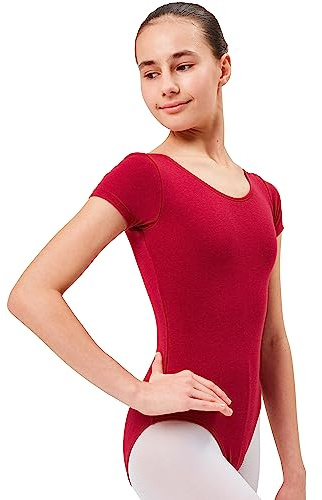 tanzmuster Ballettanzug Mädchen Kurzarm - Sally - Gr. 92-170 - aus weicher Baumwolle - Ballettbody Kinder Ballett Trikot