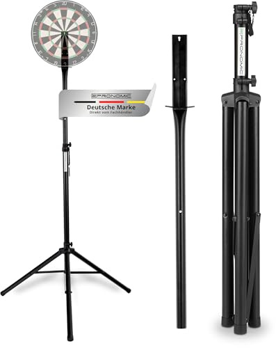 Pronomic DA-45S Supporto Per Bersaglio Darts (Supporto Per Dartboard, Supporto Per Darts In Acciaio Verniciato A Polvere, Altezza Regolabile Continuamente) Nero