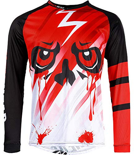 Broken Head Division Rot MX Jersey - Langarm Funktions-Shirt Für Moto-Cross, BMX, Mountain Bike, Offroad - Größe S…