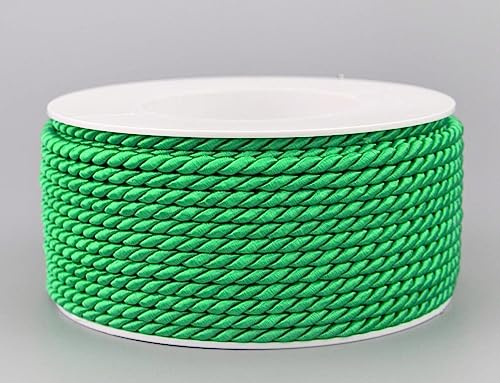 Cordoncino verde 25 m x 4 mm, rotolo decorativo con filo lucido, colore verde mela, senza filo, per decorare il fai da te, cucito