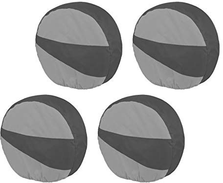Explore Land Tire Covers 4 Pack - Tough Wheel Protector for Truck, SUV, Trailer, Camper, RV Universal Fits Tire Diameters 29-31.75 inches Black & Gray