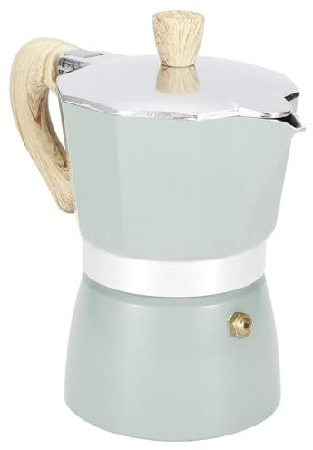 Agatige Cafetera espresso para estufa, 6 tazas de espresso, olla Moka de aluminio de 300 ml, cafetera italiana, cafetera para estufa, percoladora, cafetera para estufa, cafetera octogonal, hervidor