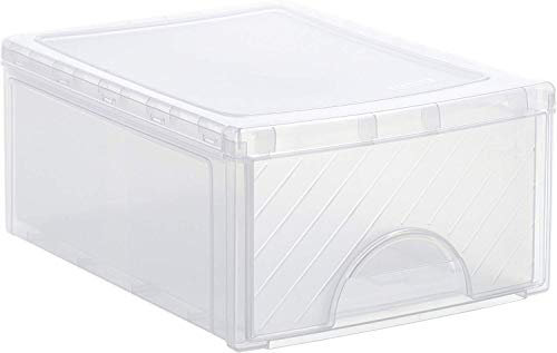 Rotho Boîte frontale en plastique (PP) sans BPA, transparente, petite taille 1767890000C klein (35,0 x 26,0 x 14,0 cm)