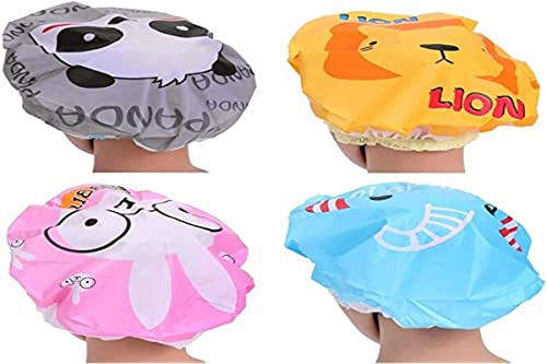 PARENCE 2 X Bonnets de douche réutilisable Motif Animaux Imperméable)