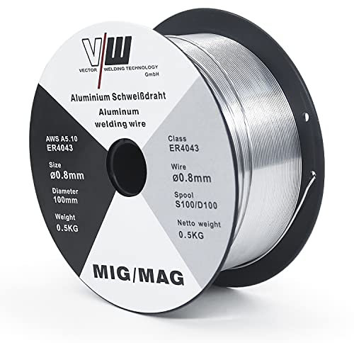 MIG MAG Schweißdraht ER4043 - Aluminium - Drahtrolle D100/S100-0,5kg - 0.8mm Durchmesser - VECTOR WELDING