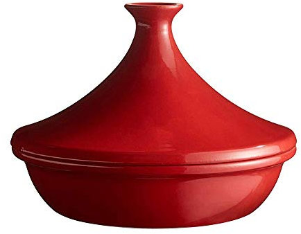Auflaufformen mit Deckel große bleifreie Tajine, Keramiktöpfe mit Deckel für Verschiedene Kochstile (rot)