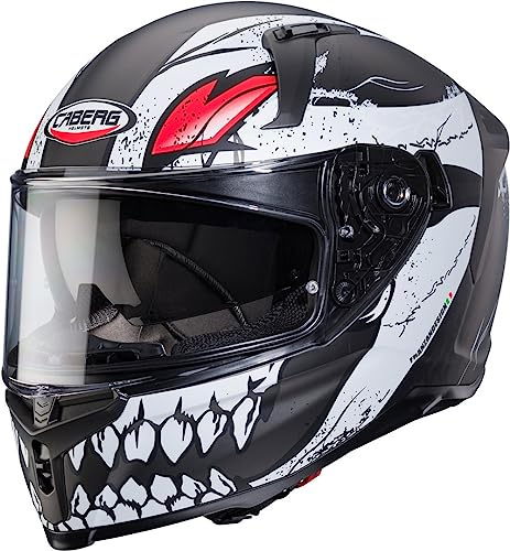 CABERG Helmet Avalon X Punk MATT Grey / White / RED L