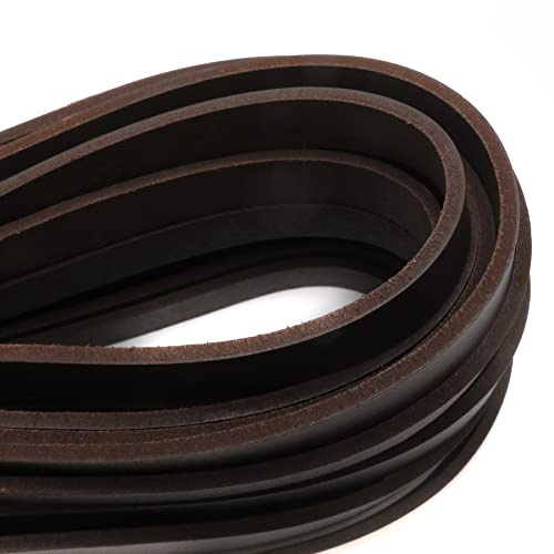 Esnado Lederriemen flach | Breite 15 mm, Dicke 3 mm | Länge: 5 Meter | Farbe: Braun | ECHTES Leder - pflanzlich gegerbt | Lederhandwerk