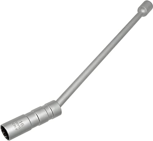 ZKTOOL 16 mm tändstiftsnyckel med lång stång och magnet | För 3/8-tums drive 12-kants tunn vägg CR-V, professionell universell tändstiftsborttagare förlängningsverktyg