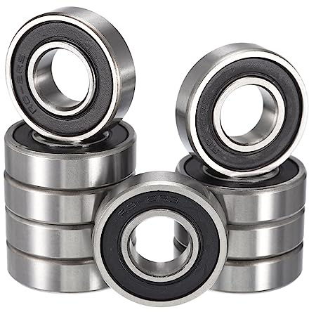 HiPicco R8-2RS Deep Groove Ball Bearings, ID 1/2 x OD 1-1/8 x Width 5/16 Double Rubber Sealed Ball Bearing Pre-Lubricated Chrome Steel Z2 Lever 10pcs