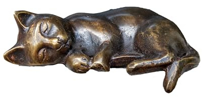 IDYL Bronze-Skulptur schlafende Katze klein - 3x11x7 cm
