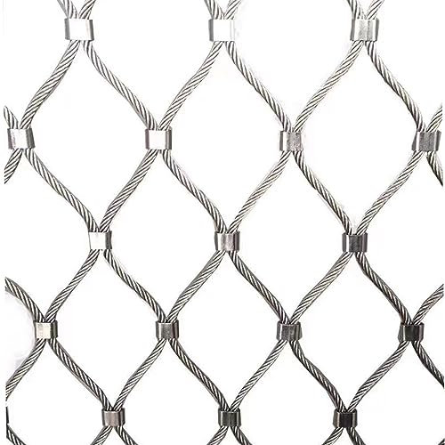 POCHY 304 Edelstahl Geschweißtes Drahtgeflecht, Sicheres Netz Balkon Treppenschutz Absturzsicherung 10cm/8cm/5 cm Maschenweite, Gartenzaun (Color : 8cm, Size : 3x5m(9.8x16.4ft))