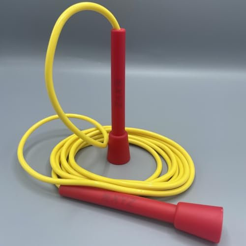 XYZ X3 10ft Adjustable Fitness Speed Rope - Cardio, Boxers, Boxing, Skipping, Speedrope, Martial Arts, MMA, Jump (Red/Yellow)