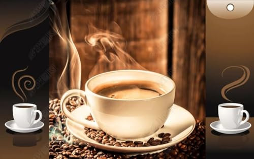 Fototapete 3D Tapete Kaffee Tapeten Vliestapete Wandbilder XXL Wanddeko Wandtapete -329396 430x300cm