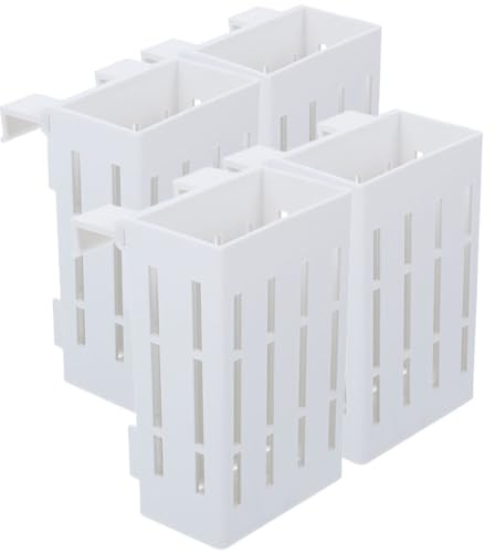 4Pcs Hanging Aquarium Plant Holder with Holes Lightweight Plastic Fish Tank Plant Pots for Hydroponic Aquatic Plants and Home Decoration