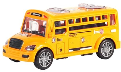 ＡＷＨＡＯ Jouet D'autobus Scolaire, Voiture pour Enfants, Jouets pour Enfants, Cadeau, Bus à Traction Durable, Voitures à Inertie pour Enfants, Cadeau D'anniver, Orange