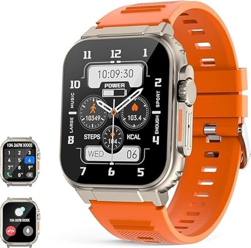 Werthdfgd Smartwatch da uomo e donna da 2,2, sportivo, con cardiofrequenzimetro, contapassi, contacalorie, cronometro impermeabile IP68 per Android e iOS