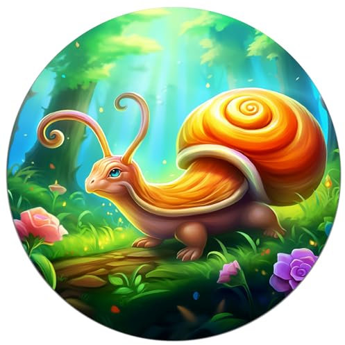 Wallario Glasbild rund Fantasievoller Waldbewohner - Rund, 50 cm Durchmesser Wandbild Glas in Premium-Qualität: Brillante Farben, freischwebende Optik