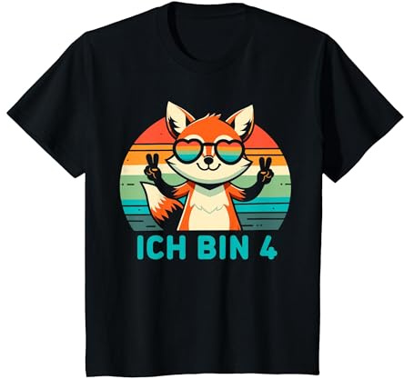 Kinder Ich Bin 4 Jahre Junge 4. Geburtstag Mädchen Spruch T-Shirt