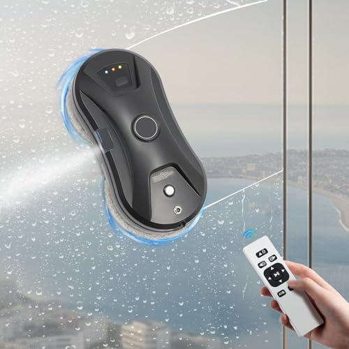 SOPERIT Robot nettoyeur de vitres intelligent 2800 Pa - Jet d'eau automatique - Réglage de la puissance d'aspiration - Robot de fenêtre électrique - Robot de fenêtre automatique