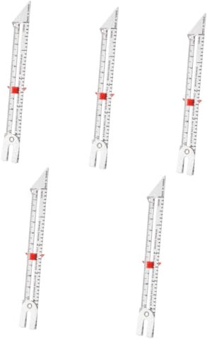 HOODANCOS 5st Nähkantenlineal Schneiderwerkzeug Stoffgleitlehre Patchwork-lineal Stoff Schneidelineal Lineal Nähhandwerk Lineal Nählehre Basteln Herstellender Herrscher Aluminium