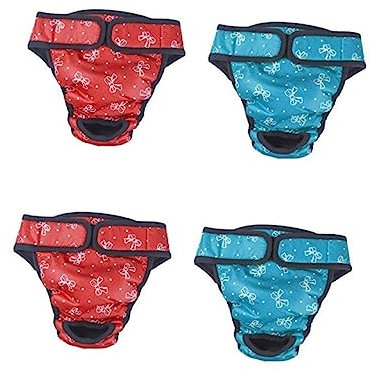 BESPORTBLE 4stücke Baumwoll-hundewindeln Mit Schleife Wiederverwendbare Physiologische Hosen Für Weibliche Haustiere Menstruationsunterwäsche s Lake Rot Schützend Und Bequem Für Zuhause