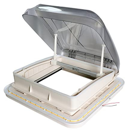 EDEDE Ventilation Exhaust Fan, RV Roof Window Aluminum Alloy Camper Van Roof Window Caravan Top Window And Skylight With Led Light Double Glazing Acrylic For Caravan, Motorhome, Campervan