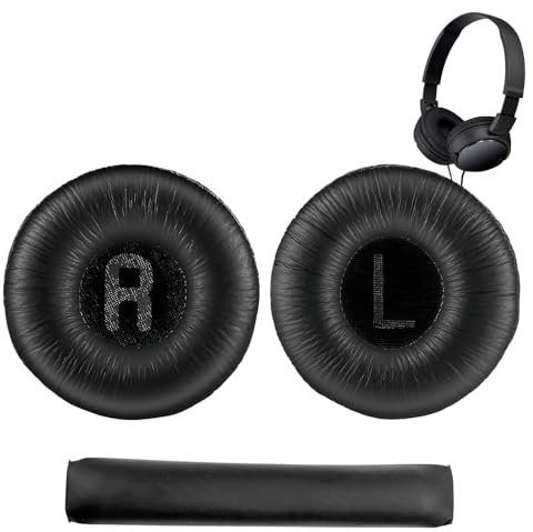 1 Pair Replacement Ear Pads and 1 Headband for JBL Tune600, T500BT, T450, T450BT, JR300BT Wireless Headphones, (Not suitable for tune 600 Btnc) Wrinkle Leather, Soft Sponge Headphone Replacement Pads