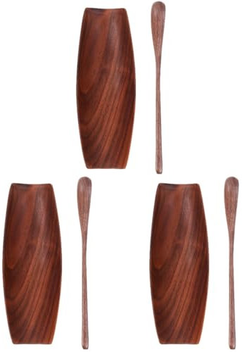 ABOOFAN 3 Juegos Accesorios Para Juegos De Té Kung Fu Verde Hogar Cucharilla Cuchara De Te Lactancia Tazas Con Tapas Etiqueta Matraz Colador Servicio Cocina Platillo De Madera