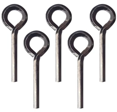 FSSTUD 5 Pcs Standard Hex Door Lock Key Solid Metal Hex Wrench Keychain Allen Key Tool Push Bar Door Key with Full Loop 5/32 Inch