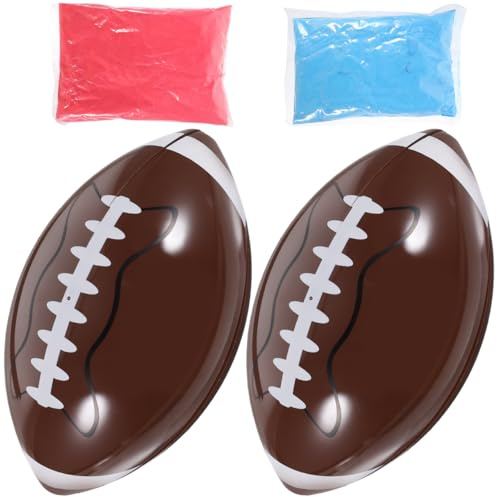 MAGICLULU 2Pièces Ballon de Rugby Gender Reveal avec Poudre Colorée Annonce de Genre Accessoires de Fête et Décoration Originale