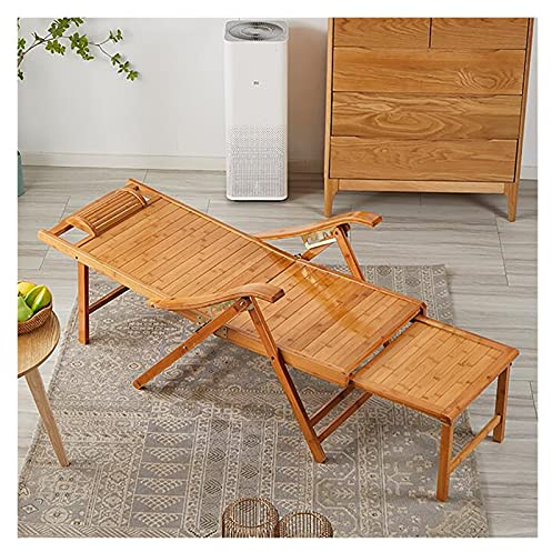 Schaukelstuhl aus Holz, 3-in-1 Outdoor Relaxliege mit Kopfstütze Kissen und Fußmassagebrett, zusammenklappbares Bambus-Freizeitsofa, Liegestuhl