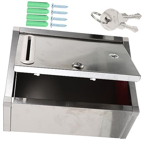 DIYEAH Decorative Mailbox Creative Letter Box Mailbox Boxes Wall Mount Letter Made of Stainless Steel