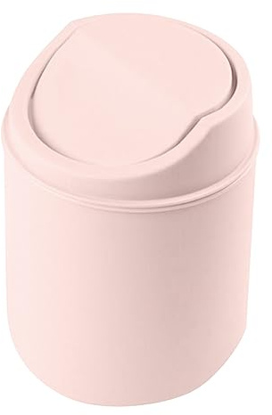 Tischmülleimer mit Deckel,Schwingdeckeleimer Mini Plastik Tisch Mülltonne,Papierkorb mit Deckel,Schlichter Kleiner Mülleimer für Schreibtisch,BüRos, Kinderzimmer, Schminktisch, 3 Liter (Grau)