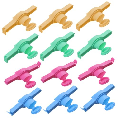Toyvian 12 piezas Clips para Bolsas de Alimentos Sellado Reutilizables Pinzas para Snacks y Chips Cierre Seguro y Compacto para Cocina y Almacenamiento