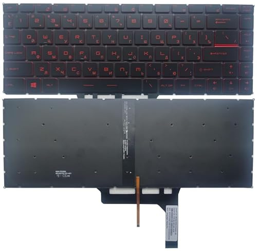 TBXwsofl Teclado de Laptop Compatible con luz de Fondo para P65 P65 Creador 9SE 9SF 9SG 8SD 8SE 8SF PS63 Moderno 8M PS63 Moderno 8RC Rusia RU Lema(Red)
