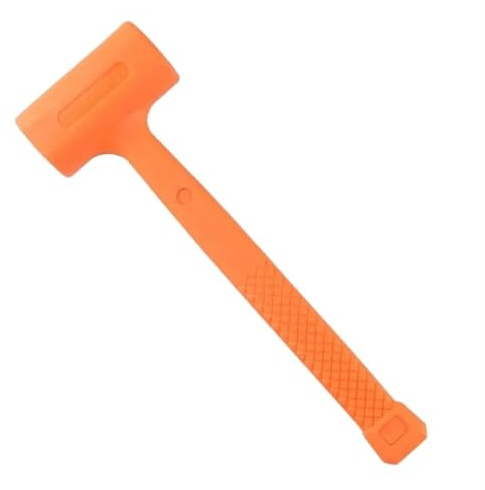 0,5-4 LB Dead Blow Mallet Orange Mjuk Tyst Gummihammare Installera Hammare Multifunktionellt Trägolv Ingen Elasticitet(1.5 LB)