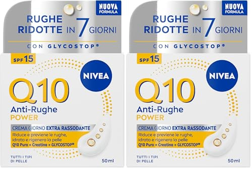 NIVEA Q10 Anti-Falten Power Extra Straffende Tagescreme LSF 15 50 ml, Anti-Falten und feuchtigkeitsspendende Gesichtscreme, Gesichtscreme Hyaluronsäure, Coenzym Q10 und Kreatin für einen doppelten