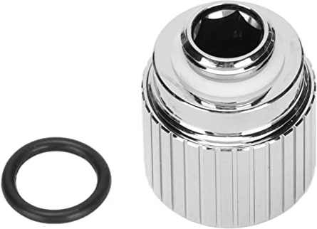 Raccordo a compressione per Filettatura G1/4 pollici Esagonale interna M8 Fissaggio Raccordi per rigidi per di raffreddamento ad acqua del computer Ottone di alta qualità (Argento)