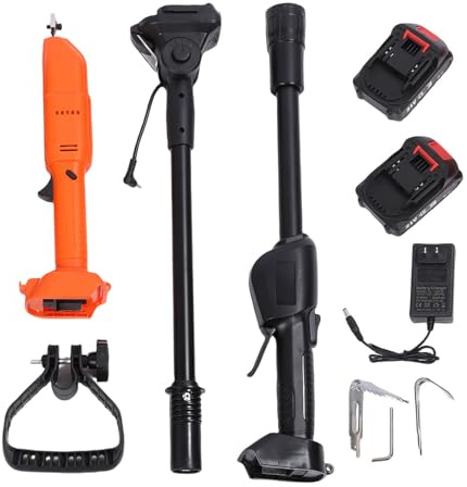 QWUUYEC Electric Digging Hoe with 4 Teeth and 7 Teeth Head, 21V Battery Powered Handheld Garden Soil Loosening Machine - Strong Copper Core Motor, Safety Start Switch, Ideal for Weeding