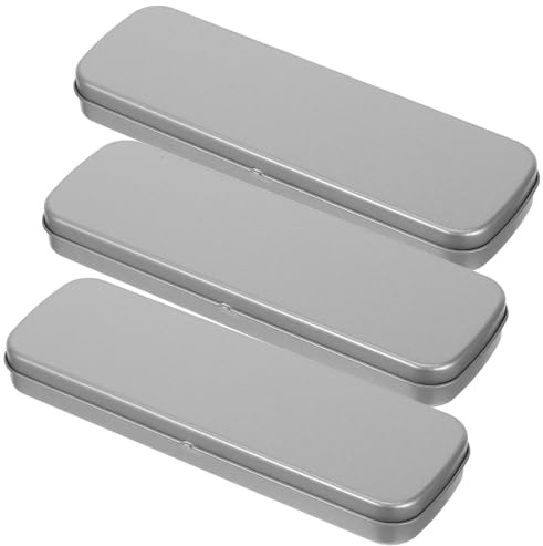 BESTYASH Kleine Rechteckige Metall Aufbewahrungsbox 3 Stück mit Deckel für Bastelmaterial Perlen und Tee Vielseitiger Organizer für Zuhause