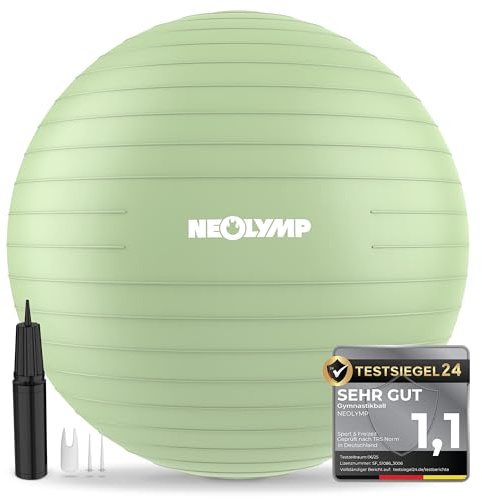 NEOLYMP Gymnastikball - Sitzball Büro ergonomisch in 3 Größen S/M/L - bis 300 kg belastbar, rutschfest & Anti Burst - Pilates Ball, Pezziball, Schwangerschaftsball, Yoga Ball für Homeoffice