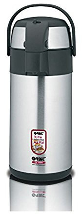 Nextday Catering Supplies Heated Flask for Liquids Pump Action, STainless Steel, Silver and Black, 3 litres
