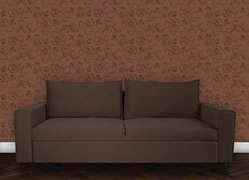 Gräflich Münster'sche Manufaktur Üppige barocke Tapete mit floralem Muster in braun - Klassische Wand Dekoration für edle Wohnakzente (H: 3m B: 46,5cm)