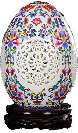 Fashion158 Jingdezhen - Jarrón de Porcelana Decorativo, Hueco, diseño de Huevos de la Suerte