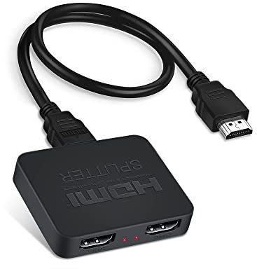 Splitter HDMI 4K a 60 Hz, splitter HDmi 1 ingresso 2 out con cavo HDMI, splitter HDMI per doppi monitor 【Solo specchio, non estendibile】Supporta 1080p HDCP2.2, RGB 18,5 Gbps, FullHD, 3D