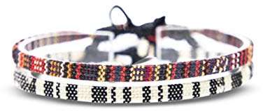 Made by Nami Surfer Fußband 2-er Set Damen & Herren - Dünnes Boho Hippie Ethno Fußkettchen - Handmade Strand Festival Accessoires - 100% Wasserfest & Verstellbar - 100% ökol. Baumwolle