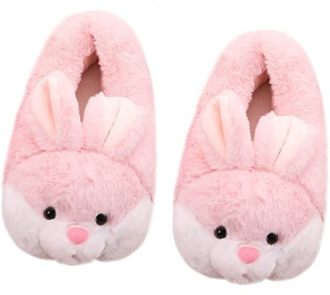 HANDKEI Cute Women's Bunny Slippers - Fuzzy House Animal Slippers，Non-slip Warm Indoor Slippers - New Year, Valentine's Day & Easter (9-10, Pink, numeric_9)