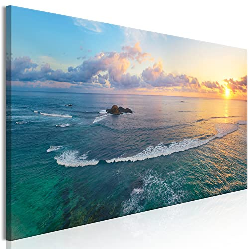 murando - Acrylglasbild Meer Sonnenuntergang, 135x45 cm, 1-teilig, modern | Hochwertige Leinwand, sofort aufhängbar, ideal fürs Wohn- oder Schlafzimmer, wasserfest und lichtecht, langlebig, stilvoll
