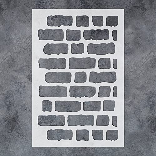 GSS Designs Ziegelschablone – wiederverwendbare Wandschablonen zum Bemalen von großen Ziegelmustern, 40,6 x 61 cm – große Schablonen für Wanddekoration
